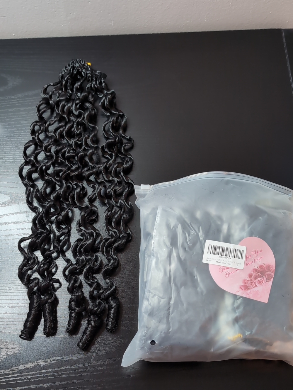 18-in 8 Packs Natural Black 1B Burmese Curly Crochet Hair Protein Fiber